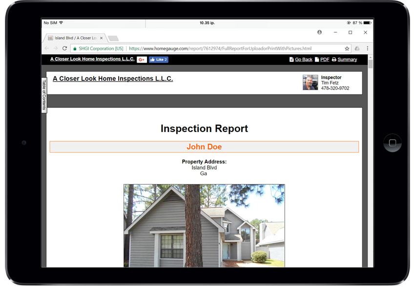 Home Gauge CRL Digital Inspection Report